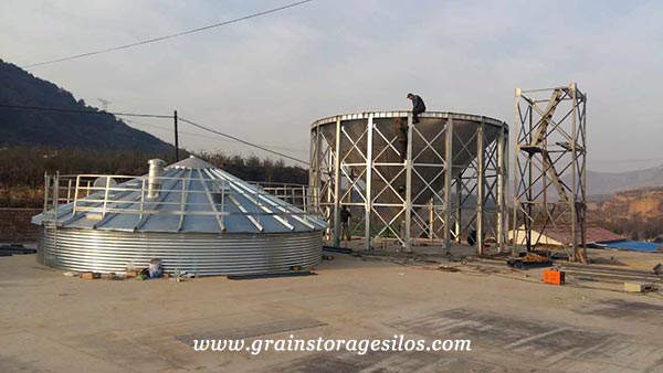 В провинции Шаньси строят зернохранилище