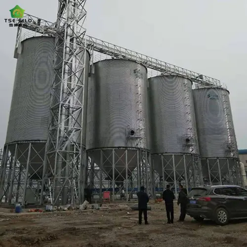 Большой конический стальной силос для зерна